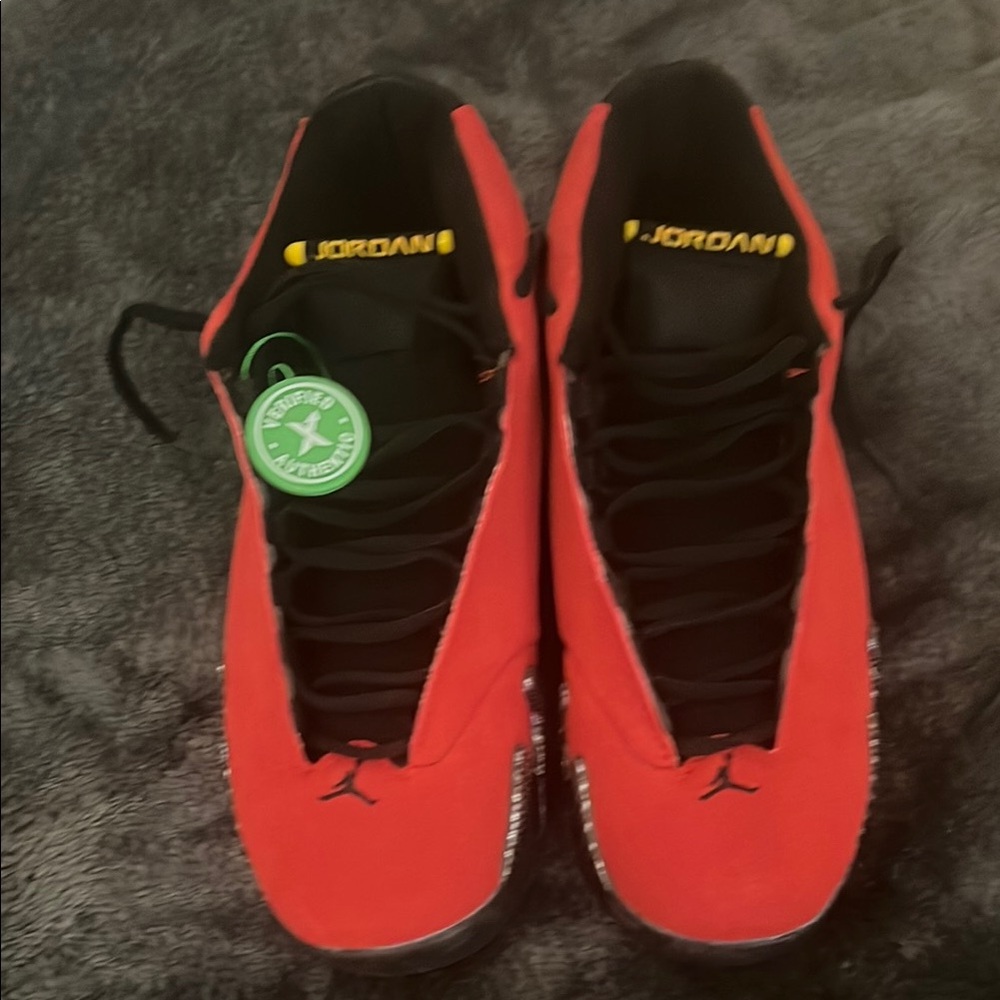 Jordan Ferrari 14  Red and Black Athletic Sneakers